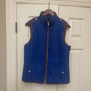 Talbots Quilted Puffer Vest Dark Blue Size Medium NWT